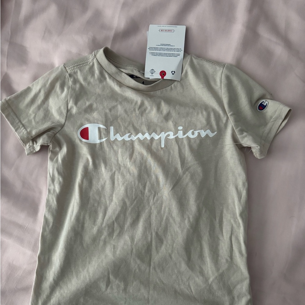 Champion Kids Beige Short Sleeve Tee